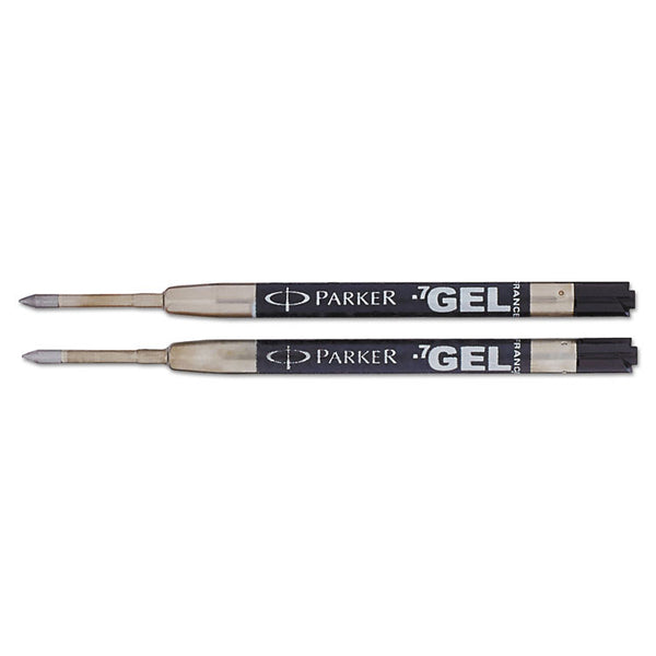 Parker® Refill for Parker Retractable Gel Ink Roller Ball Pens, Medium Conical Tip, Black Ink, 2/Pack (PAR1950362)