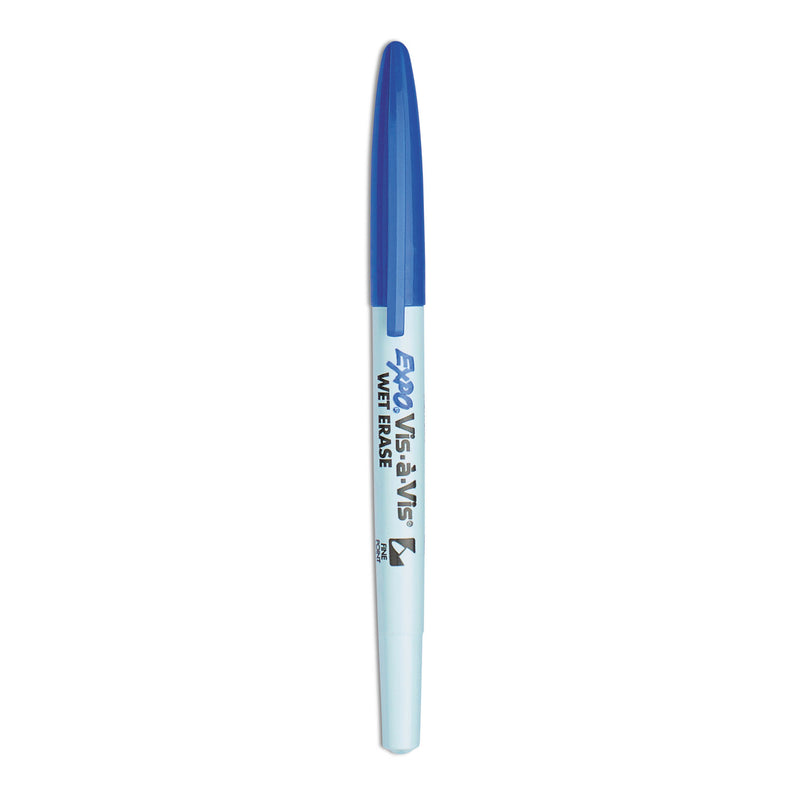 Expo® Vis-a-Vis Wet Erase Marker, Fine Bullet Tip, Blue, Dozen (SAN16003A) 1 Dozen