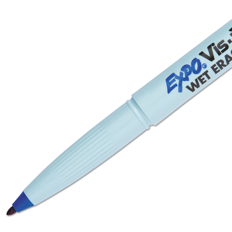 Expo® Vis-a-Vis Wet Erase Marker, Fine Bullet Tip, Blue, Dozen (SAN16003A) 1 Dozen