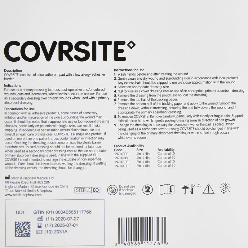 Covrsite Composite Dressing 6 X 6 Inch Square Sterile (352378_CS) 300/CS