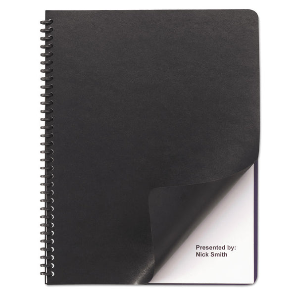 GBC® Leather-Look Presentation Covers for Binding Systems, Black, 11.25 x 8.75, Unpunched, 50 Sets/Pack (GBC2001712)