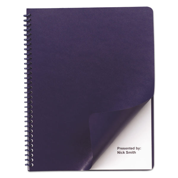 GBC® Leather-Look Presentation Covers for Binding Systems, Navy, 11.25 x 8.75, Unpunched, 100 Sets/Box (GBC2000711) Box of 100