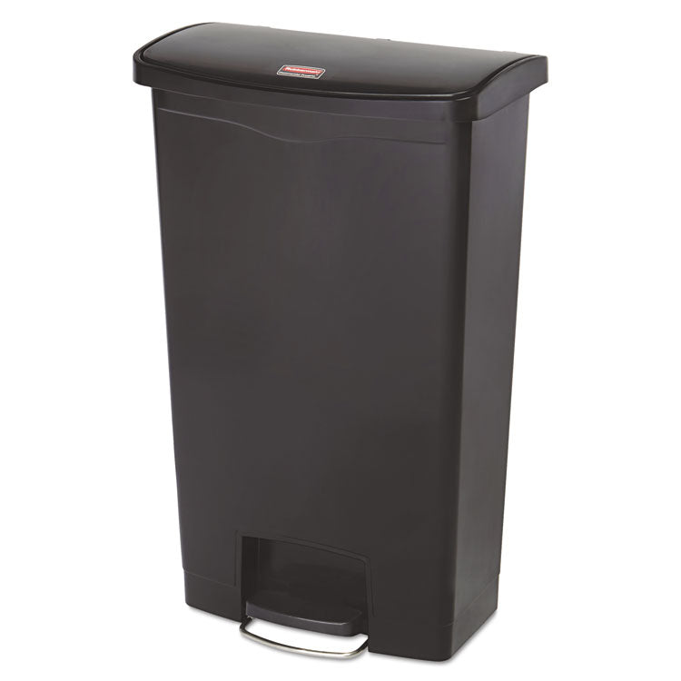 Rubbermaid® Commercial Streamline Resin Step-On Container, Front Step Style, 18 gal, Polyethylene, Black (RCP1883613)