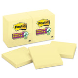 Post-it® Notes Super Sticky Pads in Canary Yellow, 3" x 3", 90 Sheets/Pad, 12 Pads/Pack (MMM65412SSCY)