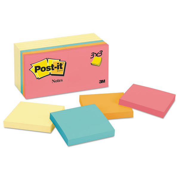 Post-it® Notes Original Pads Assorted Value Pack, 3 x 3, (8) Canary Yellow, (6) Poptimistic Collection Colors, 100 Sheets/Pad, 14 Pads/Pack (MMM65414YWM) Each