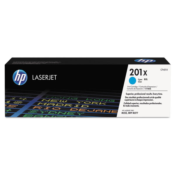 HP HP 201X, (CF401X) High-Yield Cyan Original LaserJet Toner Cartridge (HEWCF401X)