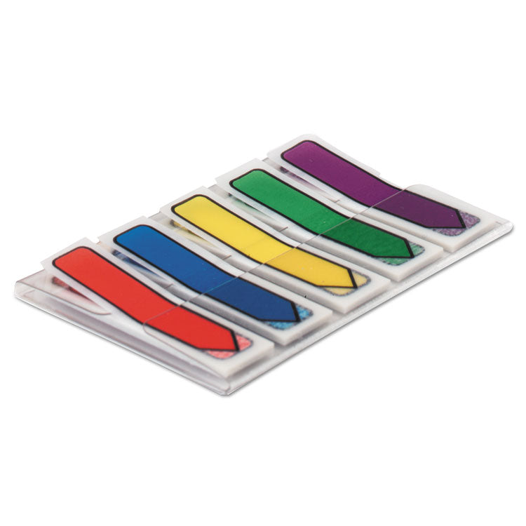 Post-it® Flags Arrow 0.5" Page Flags, Blue/Green/Purple/Red/Yellow, 20/Color, 100/Pack (MMM684ARR1) Pack of 100