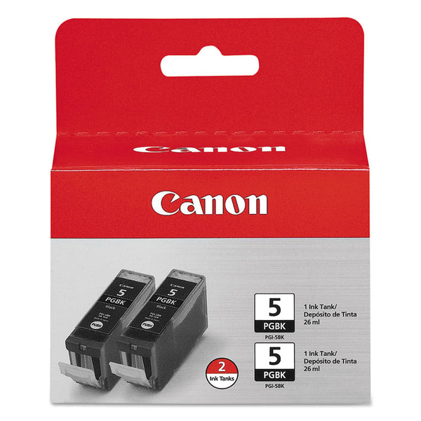 Canon® 0628B009 (PGI-5BK) ChromaLife100+ Ink, Black, 2/Pack (CNM0628B009)