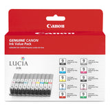 Canon® 1033B005 (PGI-9) Lucia Ink, Cyan/Gray/Green/Magenta/Matte Black/Photo Black/Photo Cyan/Photo Magenta/Red/Yellow, 10/Pack (CNM1033B005) Pack of 10