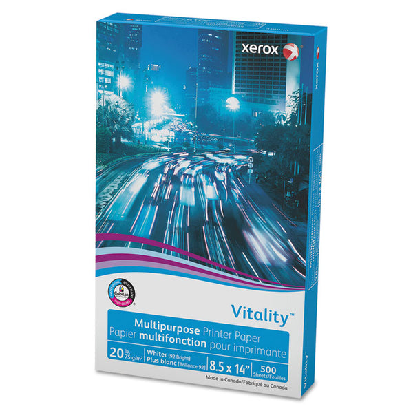 xerox™ Vitality Multipurpose Print Paper, 92 Bright, 20 lb Bond Weight, 8.5 x 14, White, 500/Ream (XER3R02051)