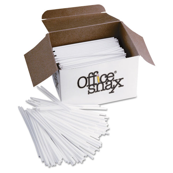 Office Snax® Plastic Stir Sticks, 5", White, 1,000/Box (OFXSTR5)