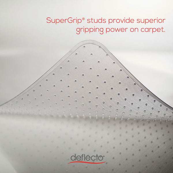 deflecto® SuperMat Frequent Use Chair Mat, Medium Pile Carpet, Flat, 46 x 60, Rectangle, Clear (DEFCM14443F)