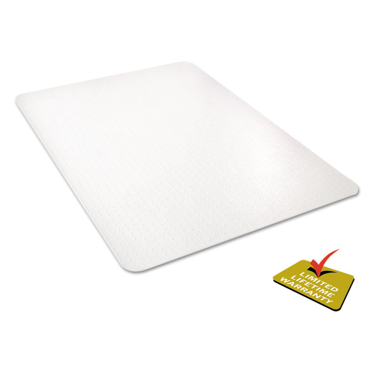 deflecto® All Day Use Chair Mat - All Carpet Types, 45 x 53, Rectangle, Clear (DEFCM11242PC)