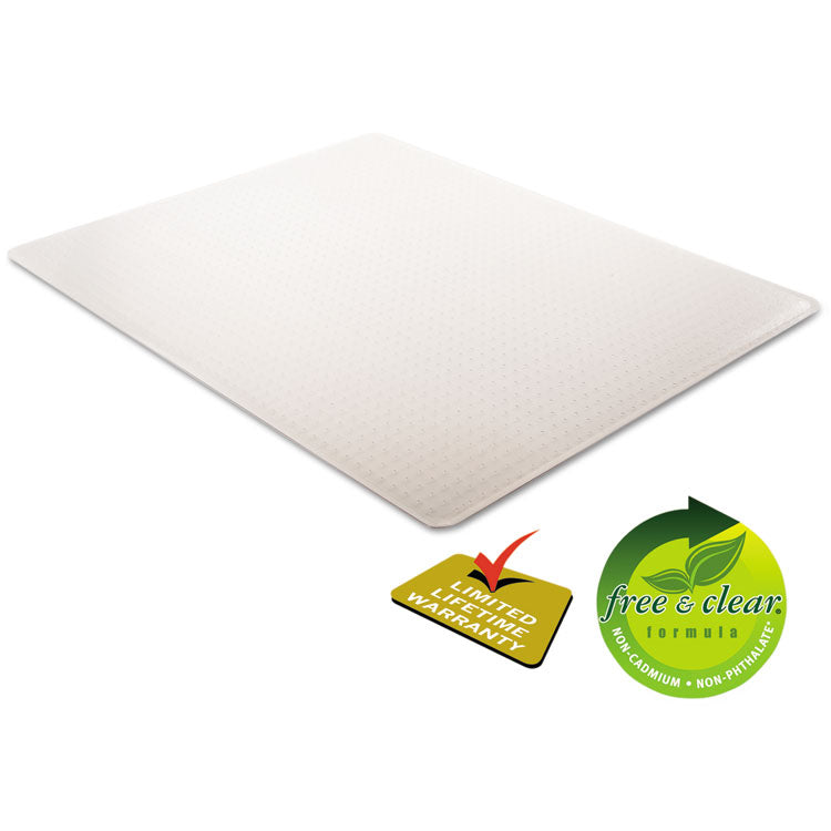 deflecto® SuperMat Frequent Use Chair Mat, Med Pile Carpet, 45 x 53, Beveled Rectangle, Clear (DEFCM14243) Each