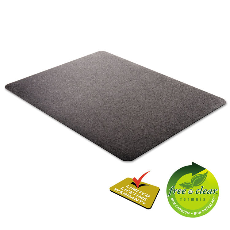 deflecto® EconoMat Occasional Use Chair Mat for Low Pile Carpet, 46 x 60, Rectangular, Black (DEFCM11442FBLK)
