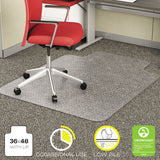 deflecto® EconoMat Occasional Use Chair Mat, Low Pile Carpet, Flat, 36 x 48, Lipped, Clear (DEFCM11112)