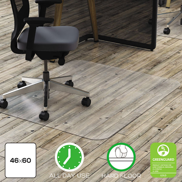 deflecto® All Day Use Chair Mat - Hard Floors, 46 x 60, Rectangle, Clear (DEFCM21442FPC)