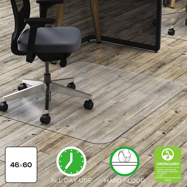 deflecto® All Day Use Chair Mat - Hard Floors, 46 x 60, Rectangle, Clear (DEFCM21442FPC) Each