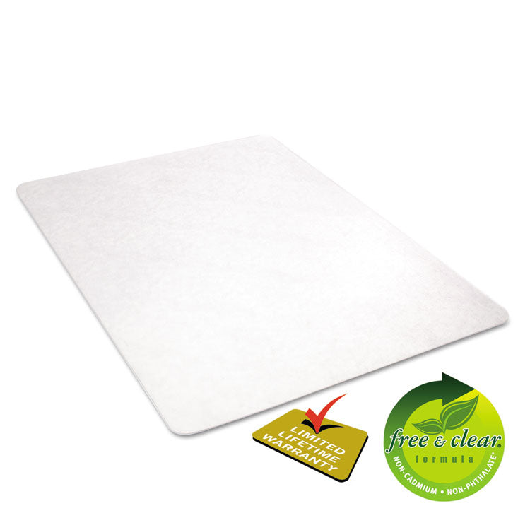 deflecto® EconoMat All Day Use Chair Mat for Hard Floors, Flat Packed, 46 x 60, Clear (DEFCM21442F) Each