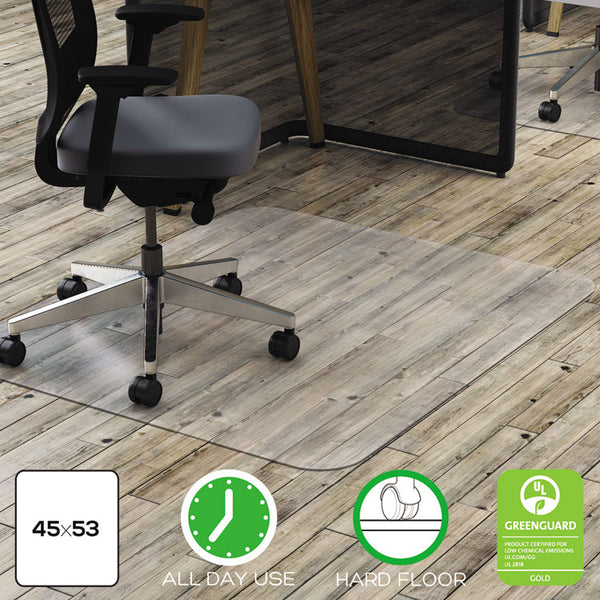 deflecto® All Day Use Chair Mat - Hard Floors, 45 x 53, Rectangle, Clear (DEFCM21242PC)