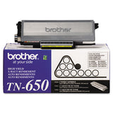 Brother TN650 High-Yield Toner, 8,000 Page-Yield, Black (BRTTN650) Each