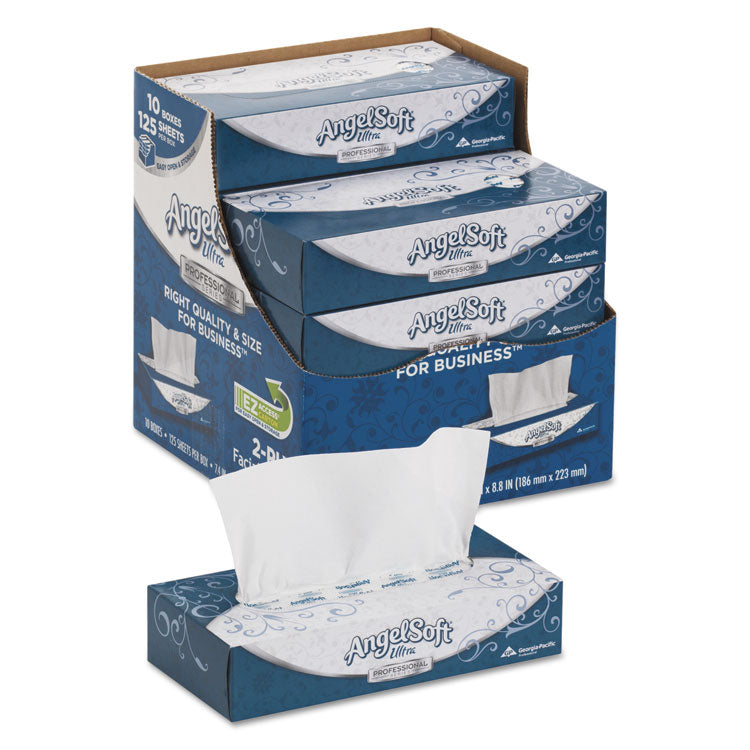 Angel Soft® ps Ultra Facial Tissue, 2-Ply, White, 125 Sheets/Box, 10 Boxes/Carton (GPC4836014) Case of 10