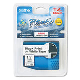 Brother P-Touch® TZe Standard Adhesive Laminated Labeling Tape, 1.4" x 26.2 ft, Black on White (BRTTZE261)