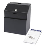 Safco® Steel Suggestion/Key Drop Box with Locking Top, 7 x 6 x 8.5, Black Powder Coat Finish (SAF4232BL) Each