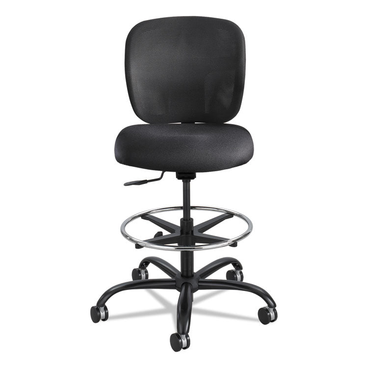 Safco® Vue Heavy-Duty Extended-Height Stool, Supports Up to 350 lb, 23" to 32.5" Seat Height, Black Fabric (SAF3394BL) Each