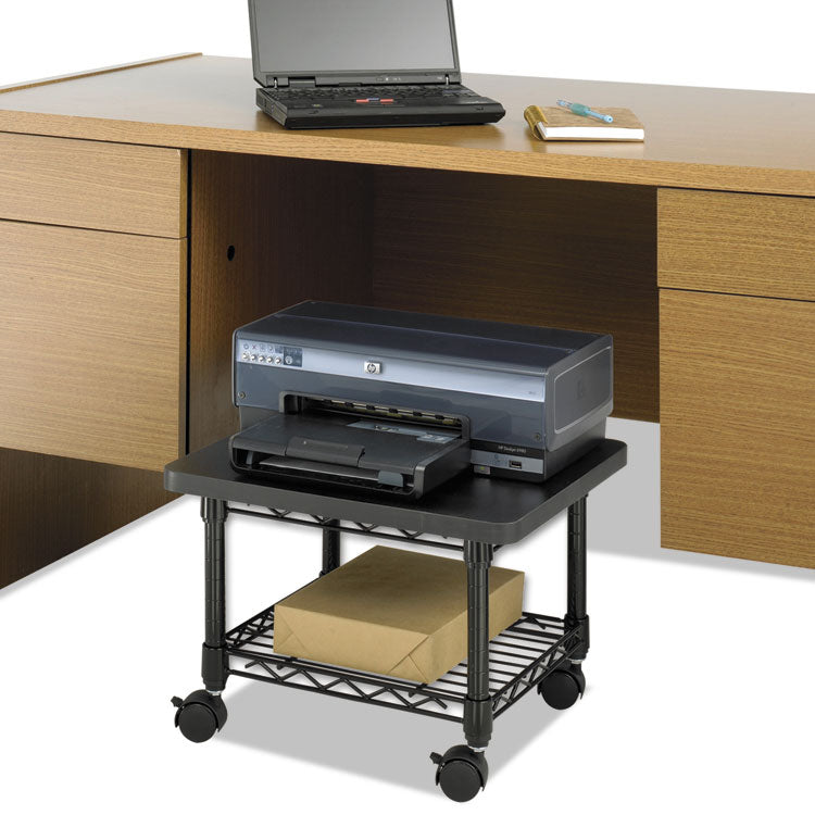 Safco® Underdesk Printer/Fax Stand, Engineered Wood, 2 Shelves, 19" x 16" x 13.5", Black (SAF5206BL) Each