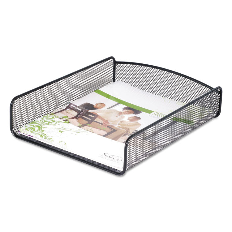 Safco® Onyx Desk Tray, 1 Section, Letter Size Files, 9.25" x 11.75" x 2.5", Black (SAF3272BL) Each