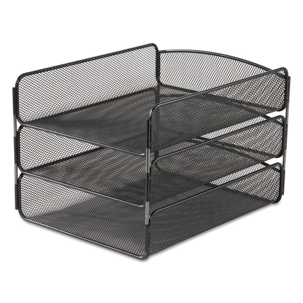 Safco® Onyx Desk Tray, 3 Sections, Letter Size Files, 9.25" x 11.75" x 8", Black (SAF3271BL) Each