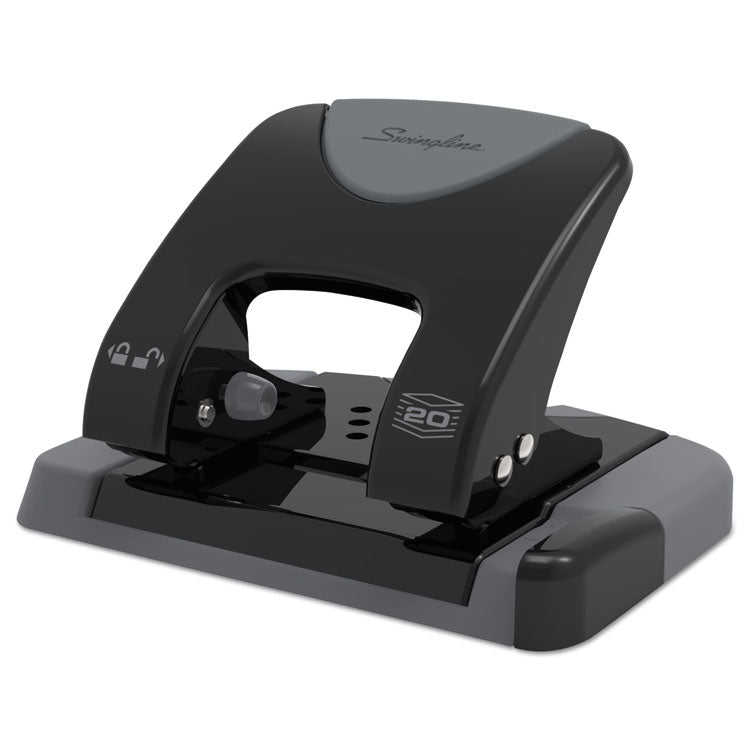 Swingline® 20-Sheet SmartTouch Two-Hole Punch, 9/32" Holes, Black/Gray (SWI74135)