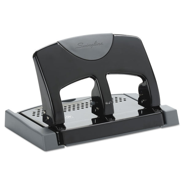 Swingline® 45-Sheet SmartTouch Three-Hole Punch, 9/32" Holes, Black/Gray (SWI74136)