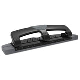 Swingline® 12-Sheet SmartTouch Three-Hole Punch, 9/32" Holes, Black/Gray (SWI74134)