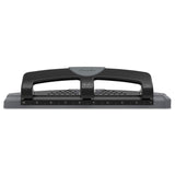 Swingline® 12-Sheet SmartTouch Three-Hole Punch, 9/32" Holes, Black/Gray (SWI74134)