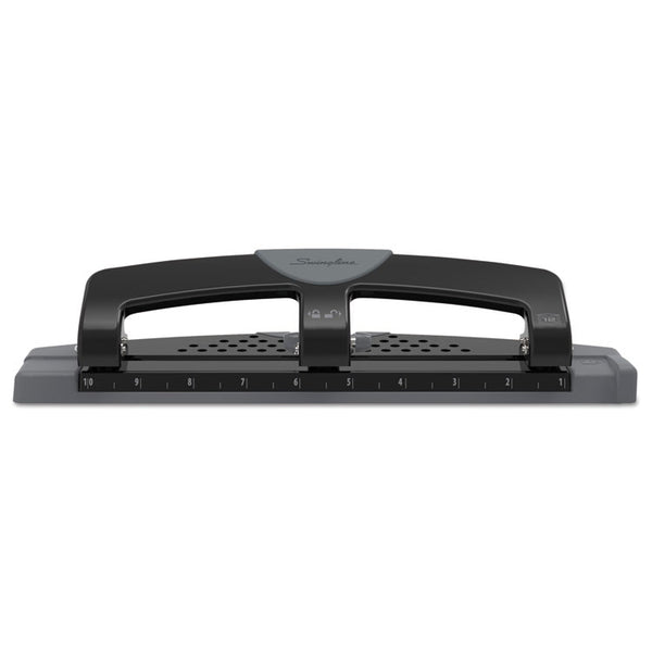 Swingline® 12-Sheet SmartTouch Three-Hole Punch, 9/32" Holes, Black/Gray (SWI74134)