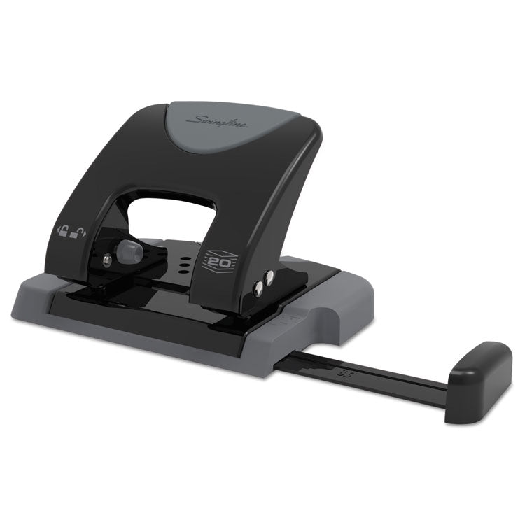 Swingline® 20-Sheet SmartTouch Two-Hole Punch, 9/32" Holes, Black/Gray (SWI74135)