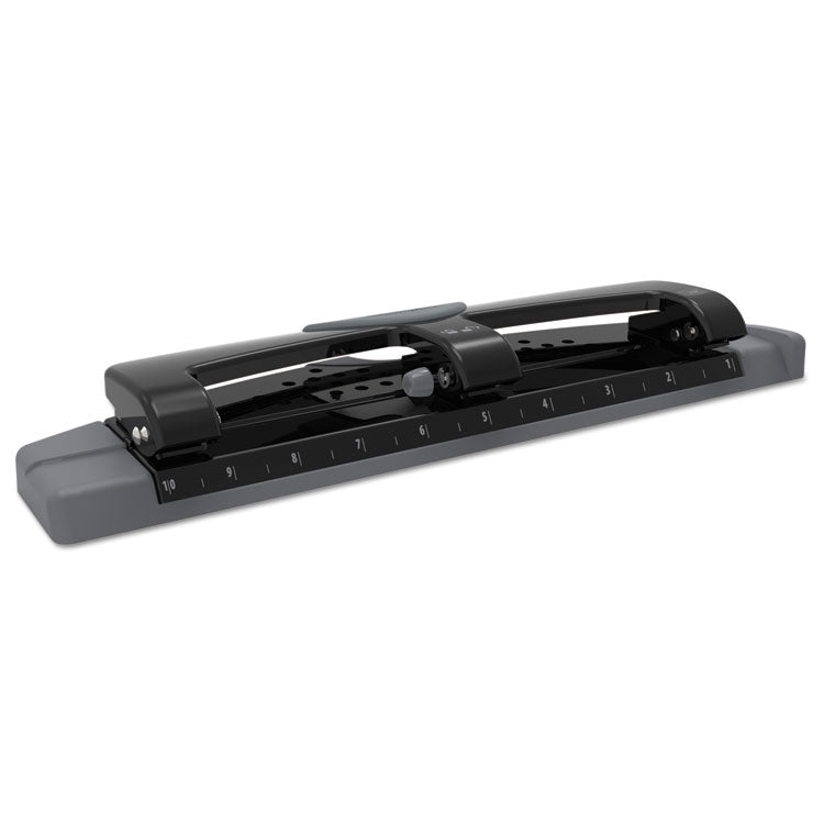 Swingline® 12-Sheet SmartTouch Three-Hole Punch, 9/32" Holes, Black/Gray (SWI74134)