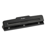 Swingline® 10-Sheet Desktop Light-Duty Two- to Three-Hole Adjustable Punch, 9/32" Holes, Black (SWI74015) Each