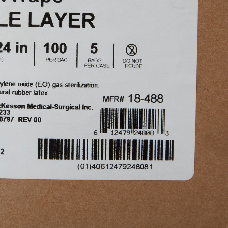 McKesson Sterilization Wrap Blue 24 X 24 Inch Single Layer Cellulose Steam / EO Gas (1156127_CS) 5/CS