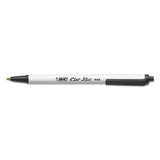 BIC® Clic Stic Ballpoint Pen, Retractable, Medium 1 mm, Black Ink, White Barrel, Dozen (BICCSM11BK) 1 Dozen