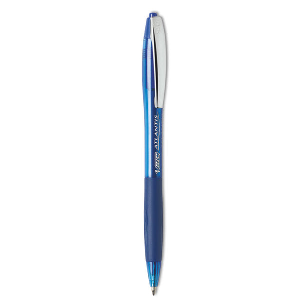 BIC® GLIDE Ballpoint Pen, Retractable, Medium 1 mm, Blue Ink, Translucent Blue/Blue Barrel, Dozen (BICVCG11BE)