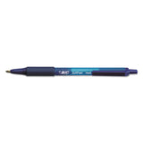 BIC® Soft Feel Ballpoint Pen, Retractable, Medium 1 mm, Blue Ink, Blue Barrel, Dozen (BICSCSM11BE)