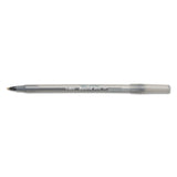 BIC® Round Stic Xtra Life Ballpoint Pen, Stick, Medium 1 mm, Black Ink, Translucent Black Barrel, Dozen (BICGSM11BK)