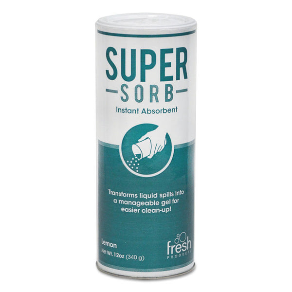 Fresh Products Super-Sorb Liquid Spill Absorbent, Lemon Scent, 720 oz, 12 oz Shaker Can (FRS614SSEA) Each