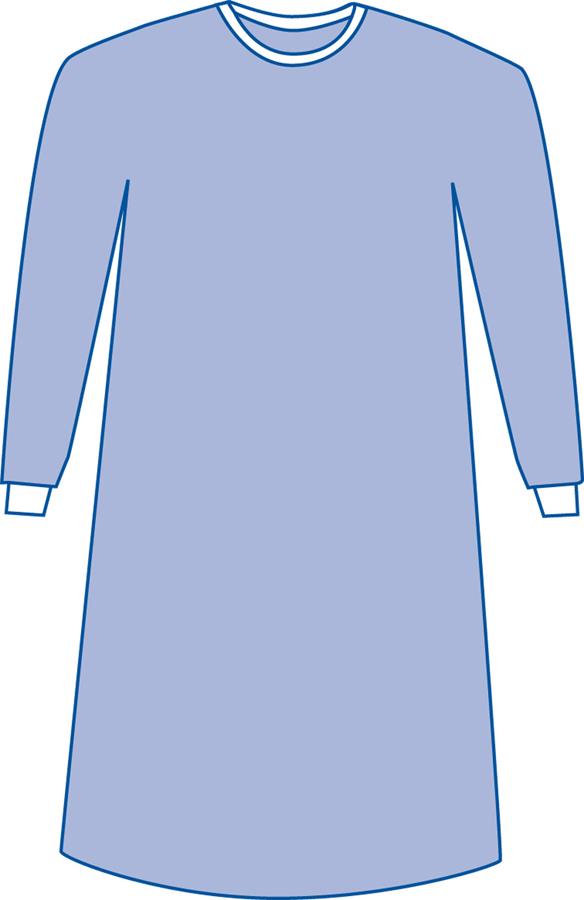 Operating Room Gown with Tie Back, Blue, Size L, 60/CS  (22415) Case of 60