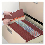 Smead™ Pressboard Classification Folders, Four SafeSHIELD Fasteners, 2/5-Cut Tabs, 1 Divider, Legal Size, Red, 10/Box (SMD18775)