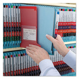 Smead™ End Tab Pressboard Classification Folders, Six SafeSHIELD Fasteners, 2" Expansion, 2 Dividers, Legal Size, Blue, 10/Box (SMD29781)