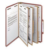 Smead™ Recycled Pressboard Classification Folders, 3" Expansion, 3 Dividers, 8 Fasteners, Legal Size, Red Exterior, 10/Box (SMD19099)